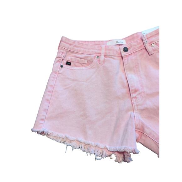 KANCAN Pink Distressed High Rise Frayed Jean Shorts Women's Size Large NEW - Picture 9 of 14